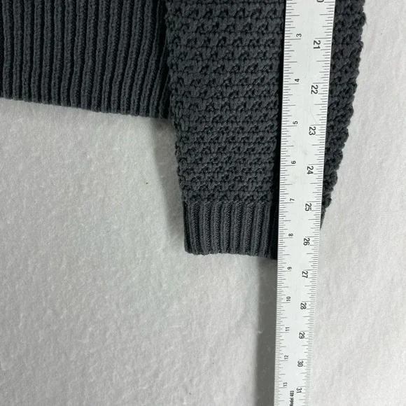 Gap Sweater Women's Sz Small Gray Crew Neck Knit Ribbed Trim Textured Pullover - Picture 5 of 13